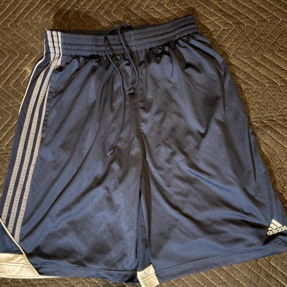 Adidas Men's Navy and Blue Shorts
